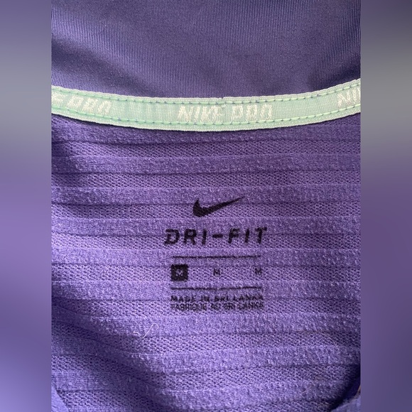 Nike Dri-FIT Purple Long Sleeve 1/4 Zip Top size M - Picture 4 of 5